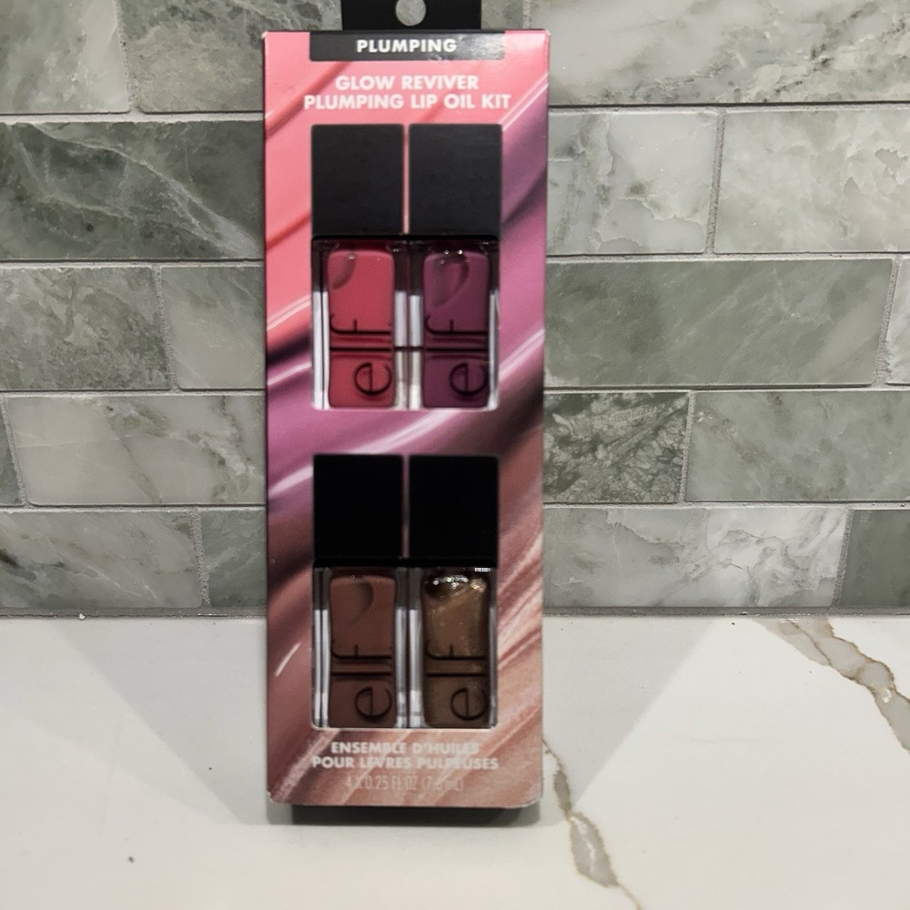 e.l.f. Glow Reviver Plumping Lip‎ Oil Gift Set - 4pc  brand new In Box